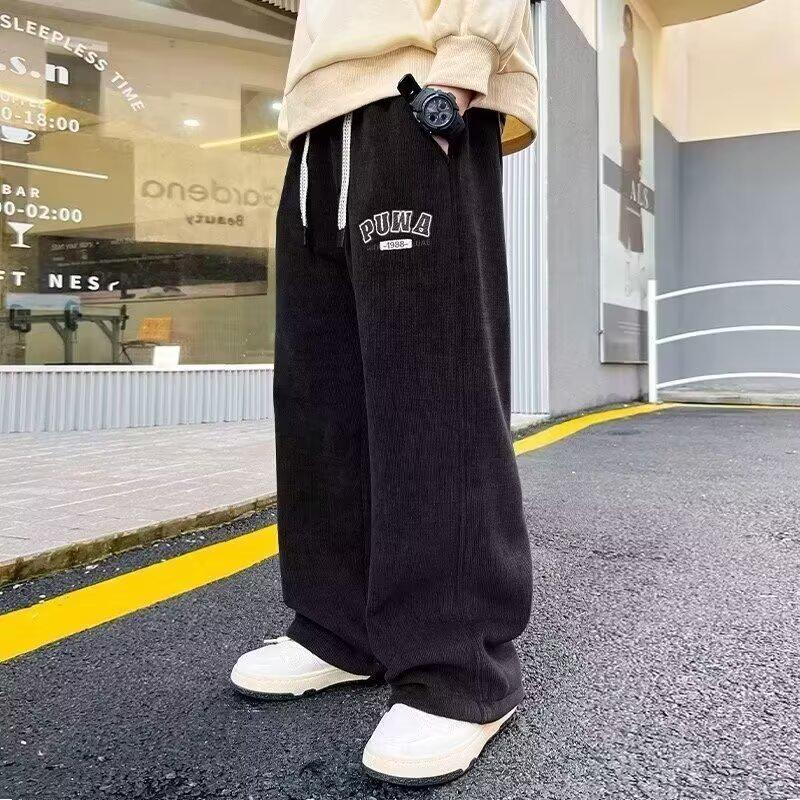 

Мужские брюки прямого кроя свободного покроя Yamamoto 2025 - Удобные, больших размеров, универсальные для весны и осени, в спортивном повседневном стиле. M-L чёрный