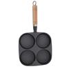 Egg Pan 4 Cup Egg Frying Pan with Wooden Handle for Breakfast Pancakes Omelettes