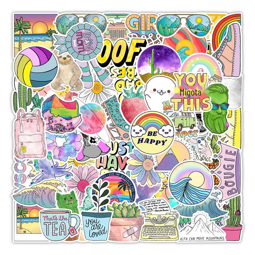 

Наклейки-граффити в стиле VSCO: Водонепроницаемый набор из 100 предметов для автомобилей, компьютеров, ноутбуков и бутылок с водой YYJQ100-0036