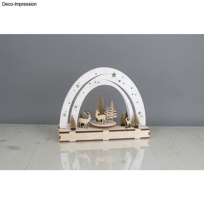 Déco de Noël Miniature en bois 4 pièces