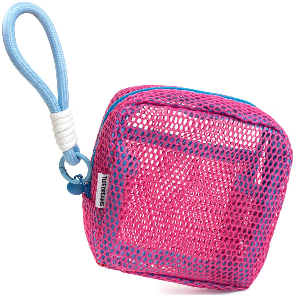 Women Lightweight Square Mesh Cosmetic Bag Portable Colorful Object Storage Bag With Zipper Multi-purpose Sundries Storage Bag