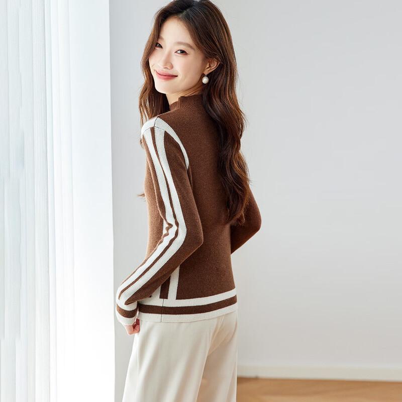 Srcr Women's 100% Cashmere Slim-Fit Semi-High Neck Sweater