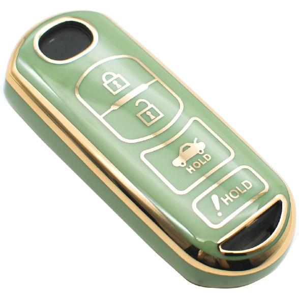 FEYOUN Key Fob Cover Compatible with Mazda 3 6 3 Sport CX-3 CX-5 CX-7 CX-9 MX-5 Miata Toyota Yaris iA Smart 4 Buttons TPU Remote Keyless Key Fob Case
