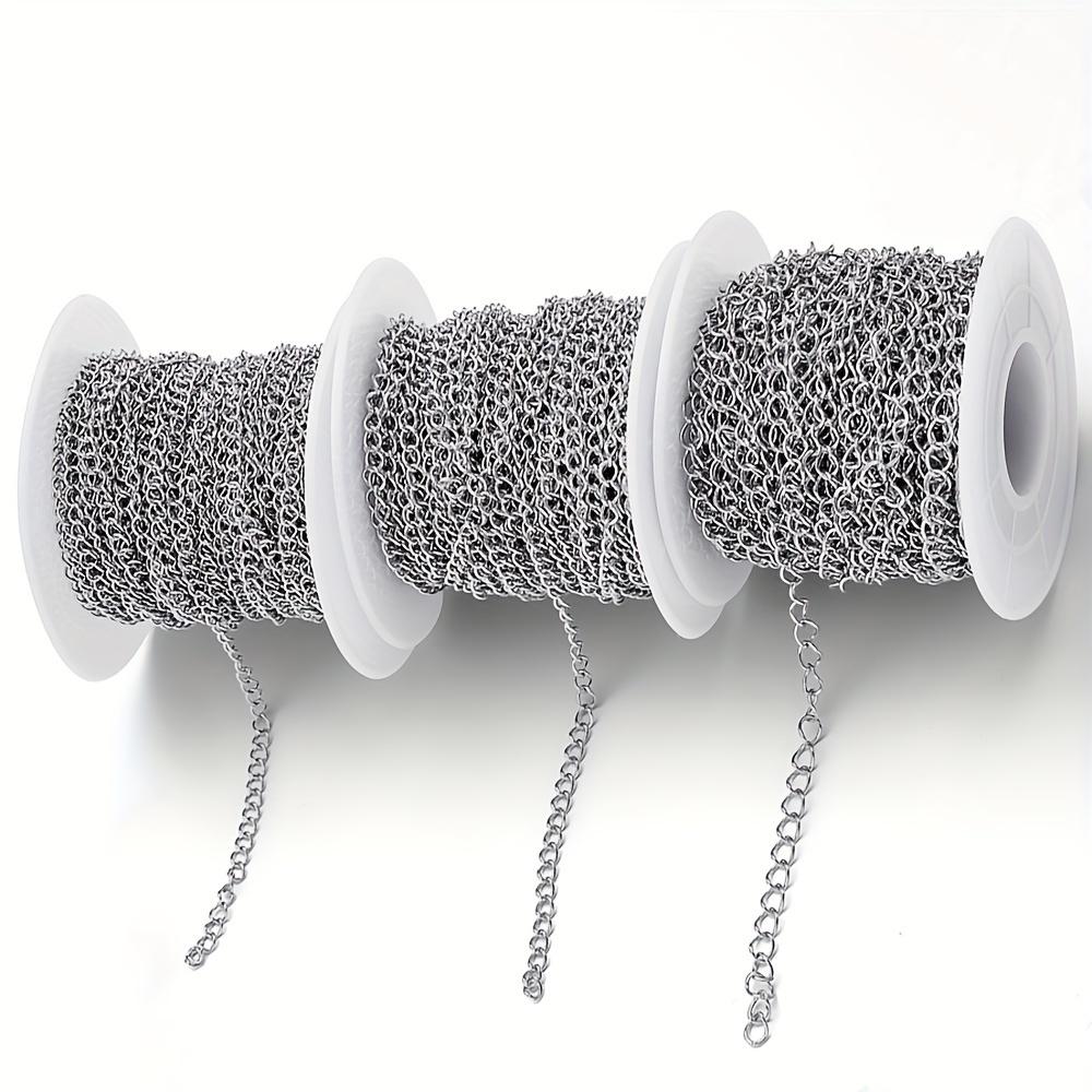 Stainless Steel Chain, 2/3/4mm Thick Twisted Link Chain for DIY Jewelry Making, Crafting Accessory, Pendants for Jewelry Making