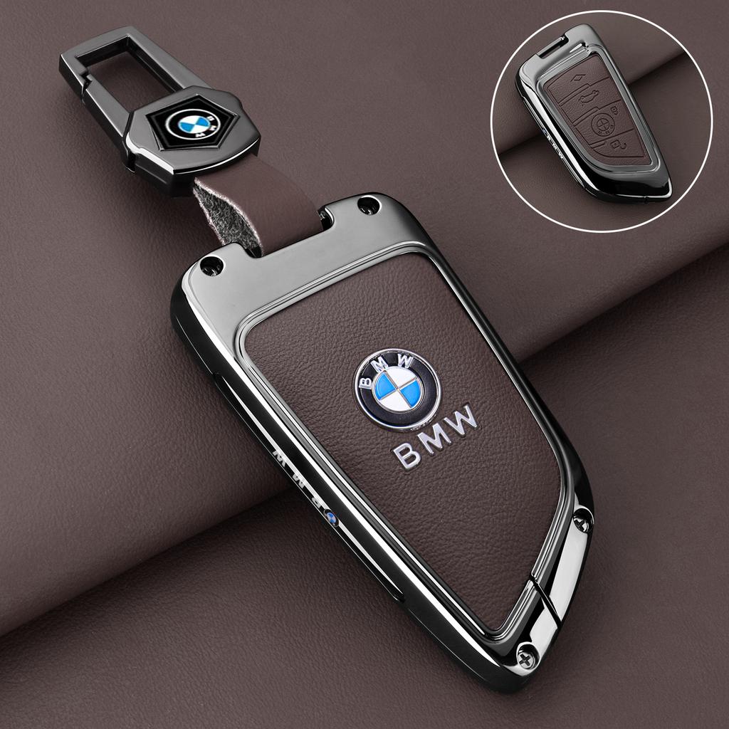 SYSA3 Premium Leather Key Case Shell Buckle Special Car Key Cover For BMW X1 X3 X5 X6 X7 1 3 5 6 7 Series G20 G30 G11 F15 F16 G01 G02