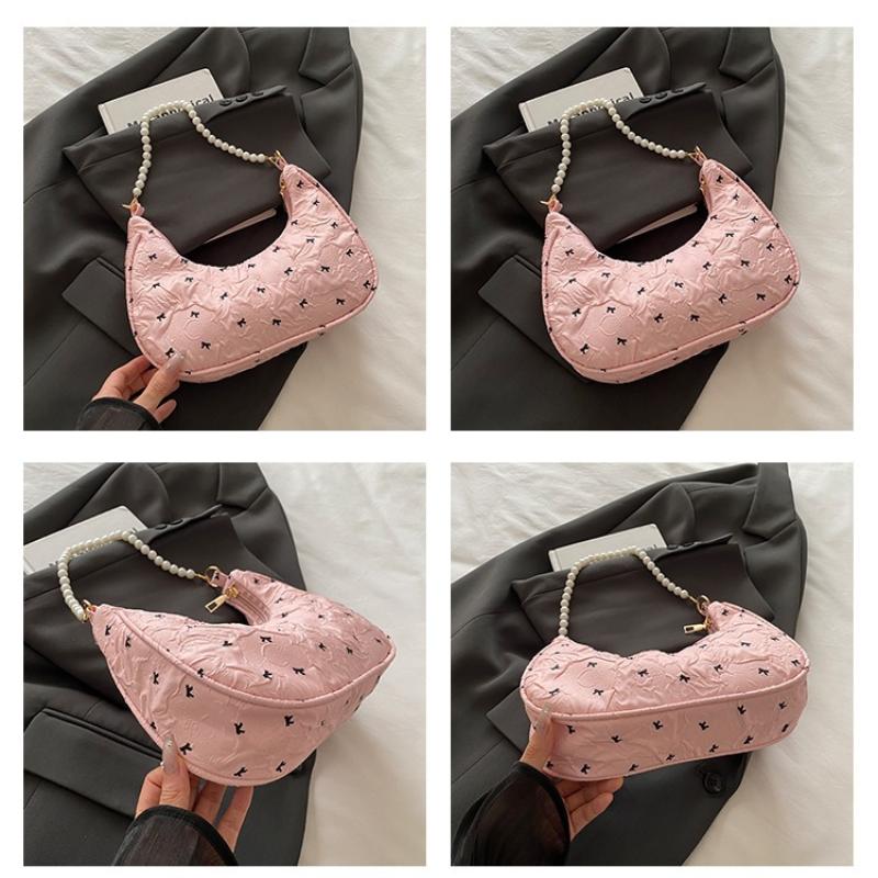 Borsa a Mano Unica con Fiocco Pieghettato Elegante Versatile Borsa a Spalla/Sottobraccio Per Donna