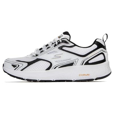 Go Run Consistent Fashionable Versatile Mesh Synthetic Leather Low-Top Running Shoes Men Sneakers White Black 220034-WBK