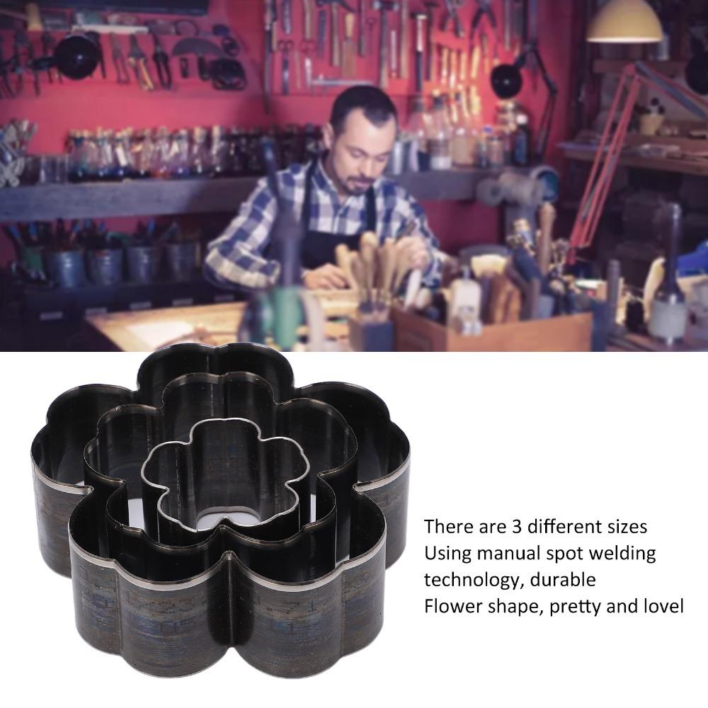 3 PCS 1.2 Inch / 2 Inch / 2.8 Inch Leather Cutting Dies Hollow Punching Tool  For DIY Leather Craft