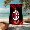 Ultra-Soft Beach Towel with AC Milan Theme,Ideal for Pool - Camping, Diving - Perfect Travel Essential, Vibrant Beach Towel.