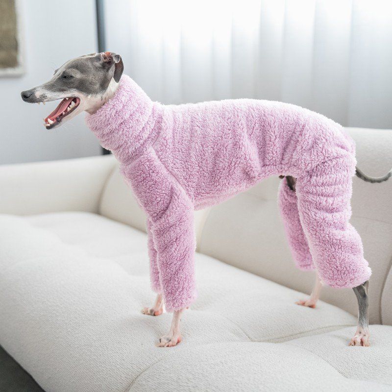 Whippet Italian Greyhound Turtleneck Four-legged Dog Sweater, Soft Warm Pet Pajamas, Comfortable Stretch Fleece Onesie For Dog