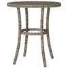 3 Piece Bistro Set with Cushions Grey Poly Rattan