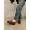 Soft Sole Version~ Internet Celebrity Versatile Fashion British Style Small Leather Shoes Women's Shoes 2025 Autumn Flat Bottom Brown Loafer Single 