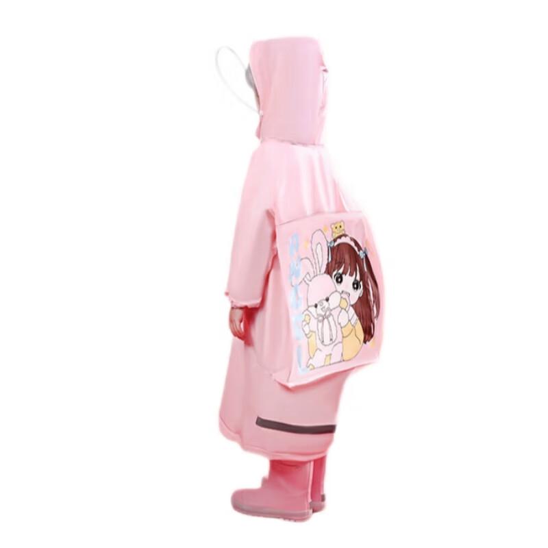 Children s Cartoon Raincoat with Schoolbag Space M