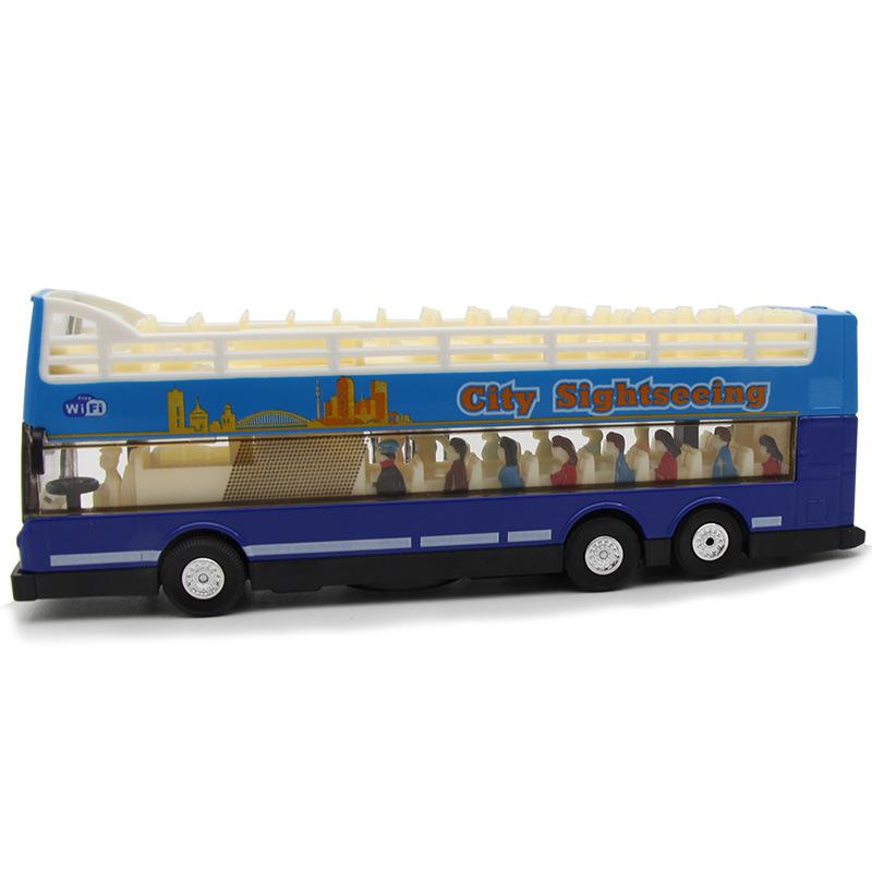 Autobuz din aliaj, autobuz cu două etaje, mașini muzicale cu sunet și lumină, jucării