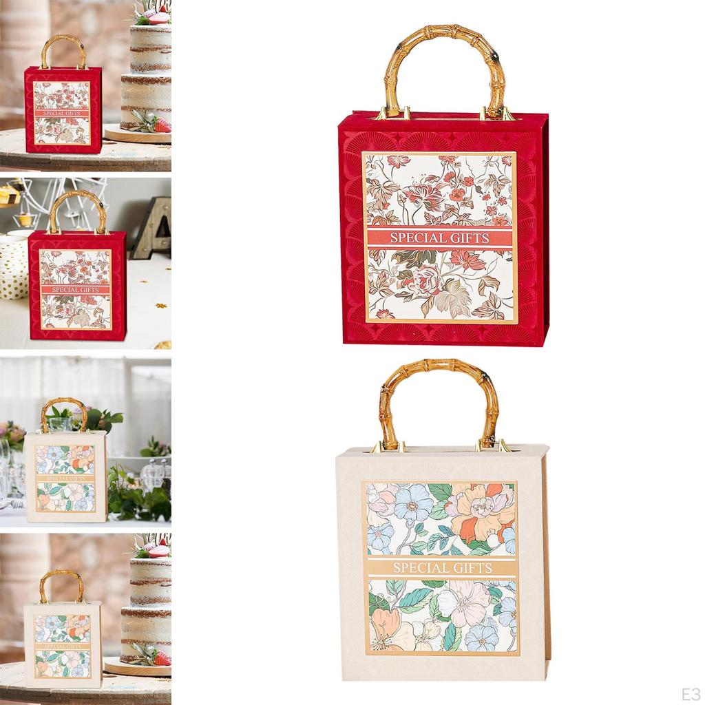 Brautjungfern-Geschenkbox Hochzeits-Süßigkeiten-Dekoration Geprägte Blume Gedruckt Andenken