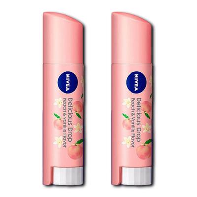 Lippenbalsam Duft 3,5g 2 Stück/UV/Wassertropfenbehälter/Nivea/Pfirsich, 3,5g, 2 Stück