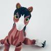 3D Printed Foal Animal Figurine Full Articulated Flexible Fidget Toy Small Brown Horse Desk Decor for Boys Girls