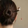 Chinesischer Stil Holz Haarstab Quaste Hanfu Haarspange Antike Katze Angeln Haarstab Mädchen