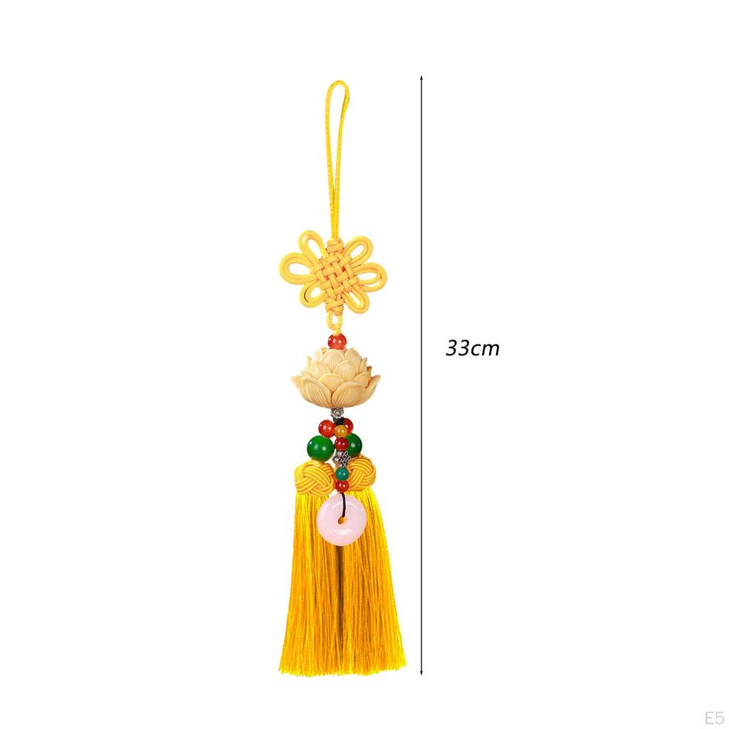 Car Pendant Mirror Pendant,Lotus Shape,Gift Decorative Resin Tassel Hanging Decoration Cars