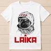 Laika Astronaut Dog Russia Drawing Art Funny Gift Tee T Shirt G1074