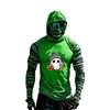Men's Casual Long Sleeve Hooded Raglan Sun Top with Colorblock and Halloween Print