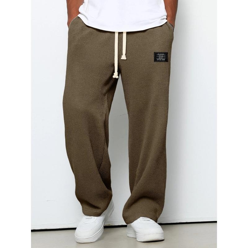 Men Loose Straight Wide Leg Casual Sports Long Sweatpants
