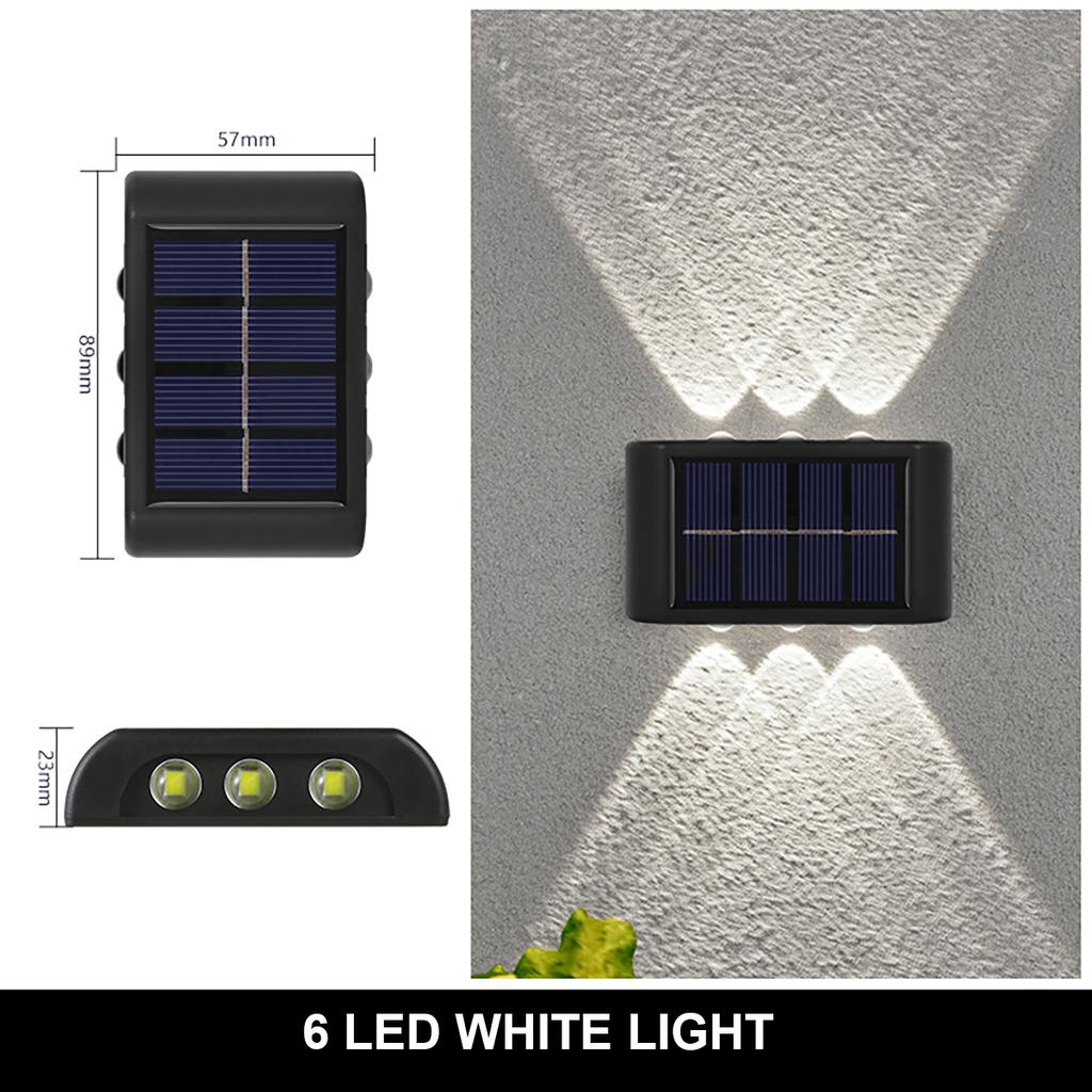LED Solar Wall Lamp Outdoor Waterproof Light Up and Down Luminous Lighting for Home Garden Yard Fence Decoration Sunlight Light