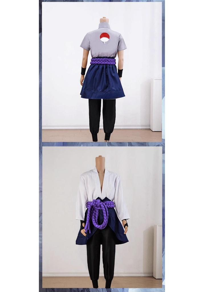 Naruto Shippuden Uchiha Sasuke Full Cosplay Costume Set