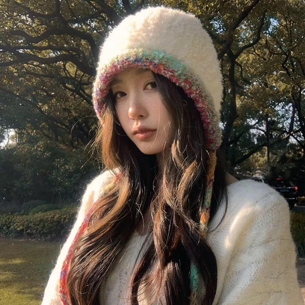 Kawanishi Women's Handmade Wool Beanie with Tassel and Ear Protection