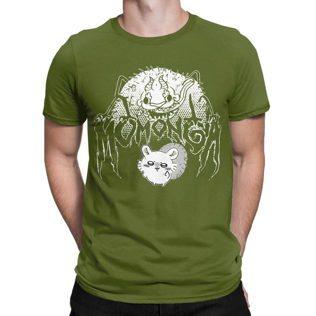 Metal Momonga Dekatsuyo Chiikawa T-Shirts Men  Hipster 100% Cotton Tee Shirt O Neck Short Sleeve T Shirt Graphic Tops