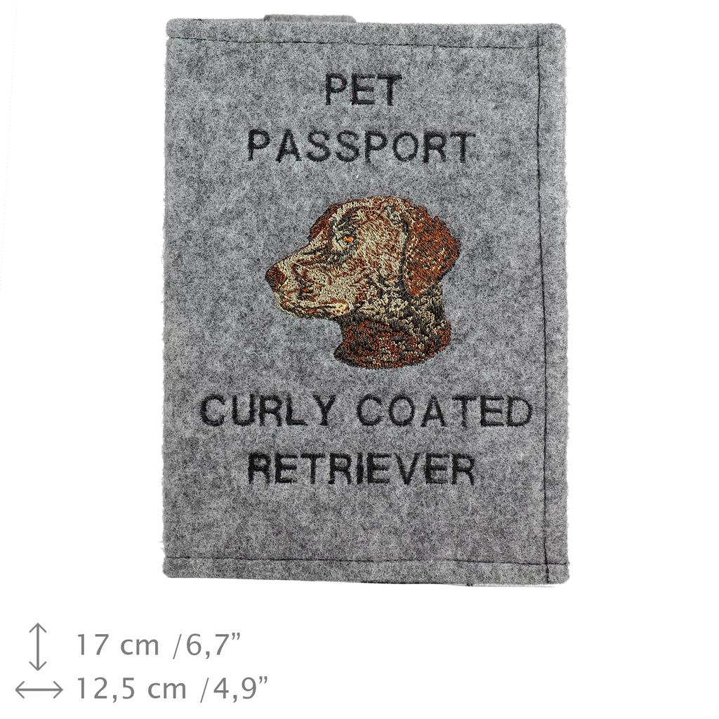 Curly Coated Retriever - Dog passport case, document case, gift for the traveller from the Art-Dog brand