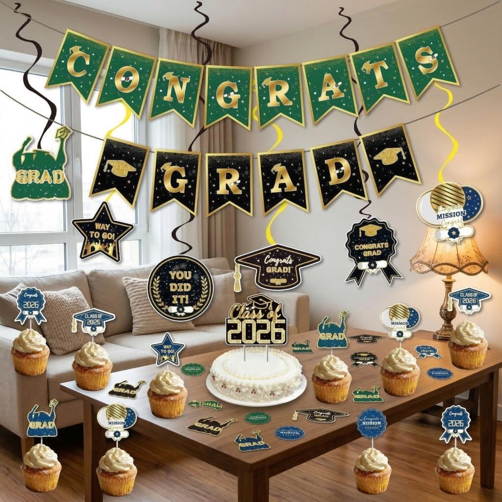 Graduation , Campus Graduation Decoration, Party Decoration Set, Indoor Dining Event