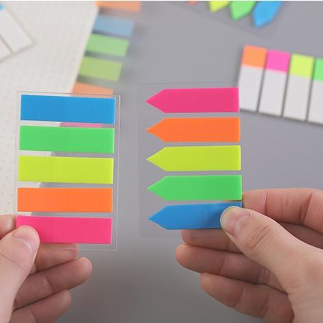 [July] Simple and Stylish Solid Color Memo Paper, Cute and Portable Index Sticker, Fluorescent Color Transparent Indicator Sticker