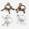 24X13mm 10pcs Antique Silver Plated and Bronze Gold Plated Key Chain Handmade Charms Pendant:DIY for Bracelet Necklace