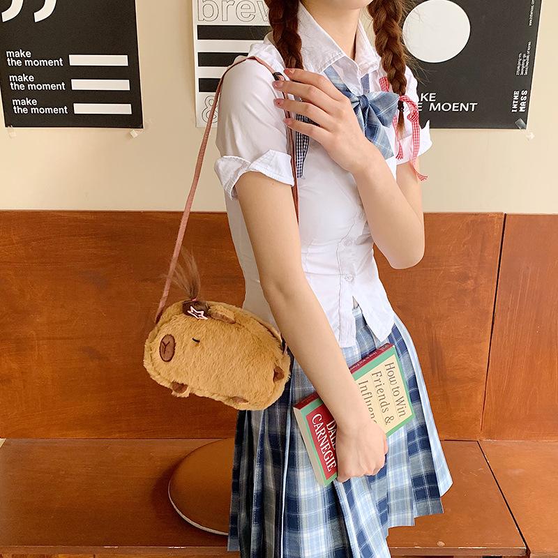 2025 new plush shoulder bag small capybara cute bag large capacity fashion versatile