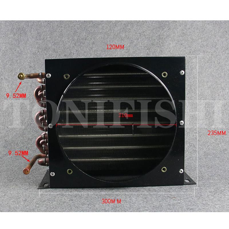 1/4P 3/8P Condenser Air Cold Water Cooling Radiator Copper Tube Aluminum Fin Heat Exchanger 2*8*250