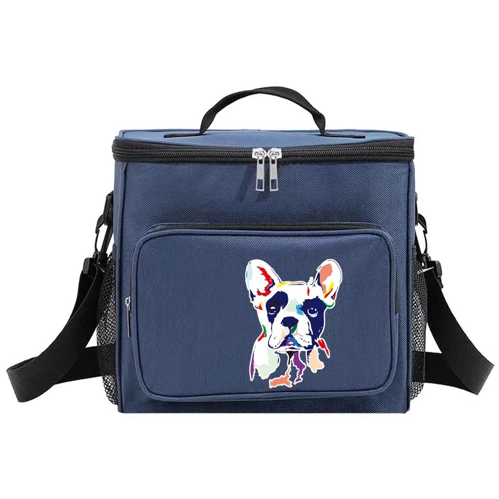 Insulated Bags Portable Shoulder Lunch Bag Waterproof Cooler Box Thermal Organizer Handbag for Men and Women Dog Printing