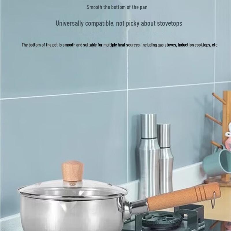 KOMBBACH Lightweight 304 Stainless Steel Yukihira Pot