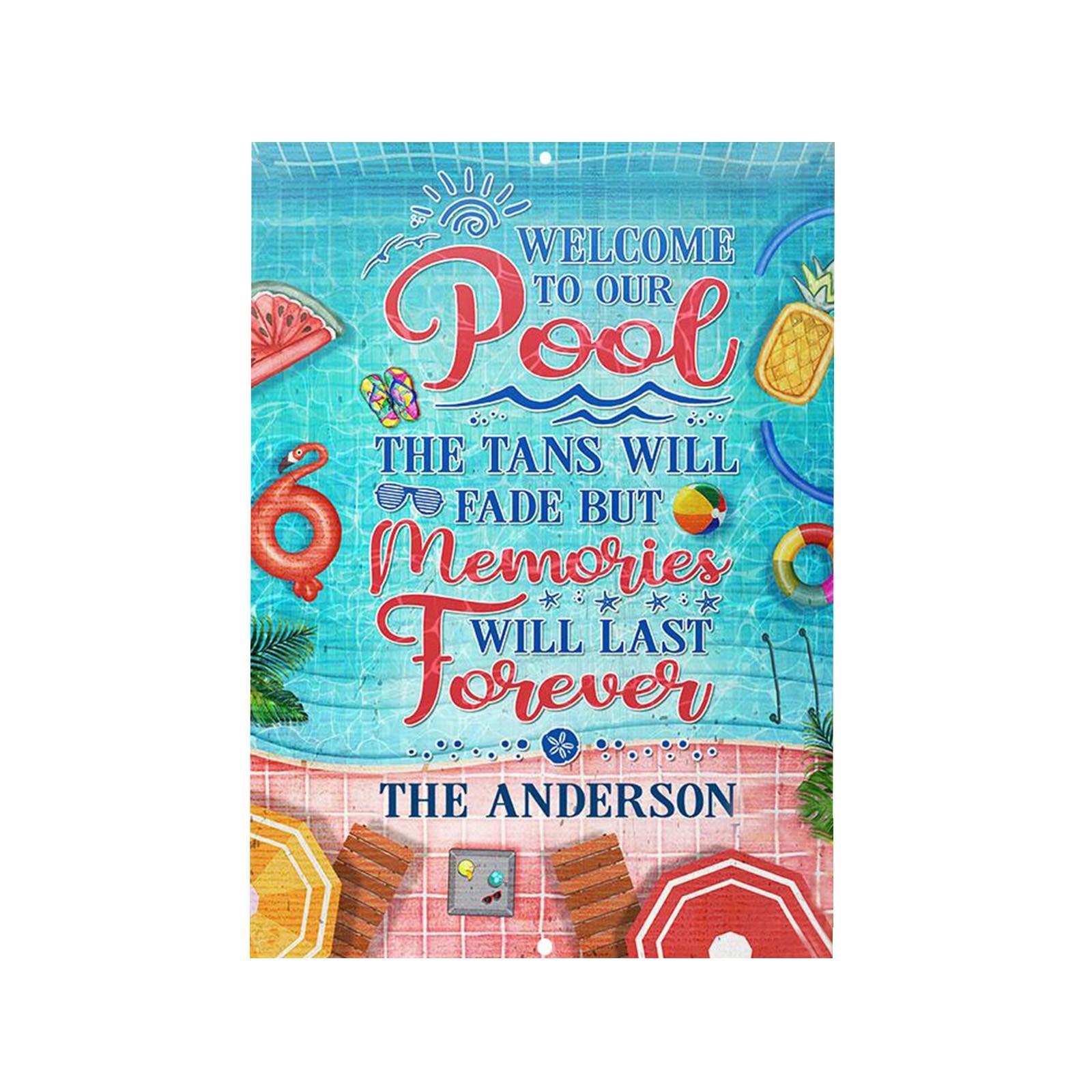 

Metal Pool Sign Decorative Wall Plaque Vintage Style Rectangle Design Suitable for Indoor Outdoor Use Durable Material One Size