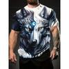 Versatile Men's Animal Print Short Sleeve Fashion Simple Top Casual Loose T-Shirt Crew Neck T-Shirts Men’s