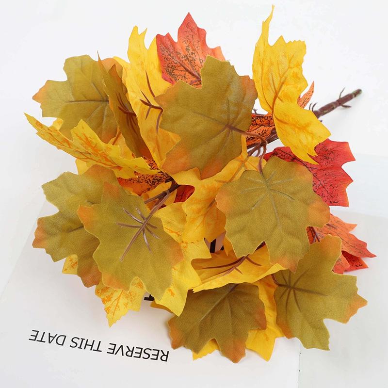 Künstliche Seidenahorn-Simulation Herbstlaub Zweig Pflanze Herbstliche Blumendekoration Thanksgiving Künstliche Blume Halloween Szene Dekoration