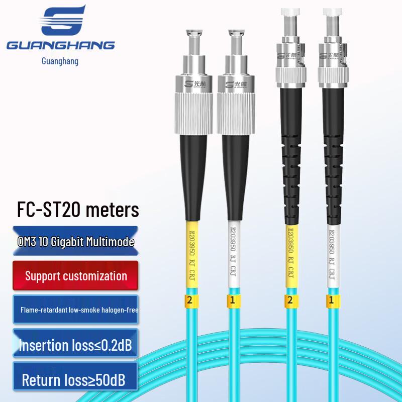 Guanghang OM3/OM4 10 Gigabit Multimode Duplex LSZH Fiber Optic Patch Cable