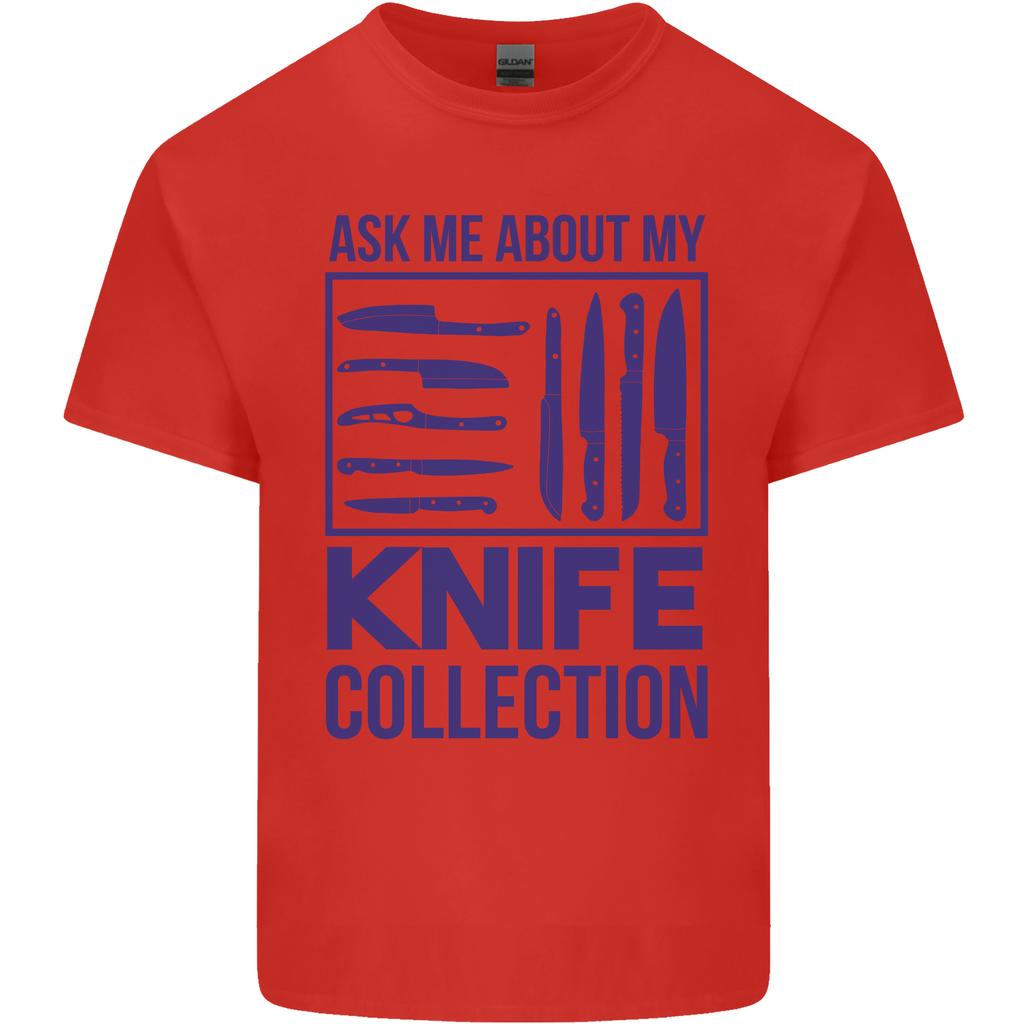 Ask About My Knife Collection Funny Chef Unisexs Light Cotton Tshirt