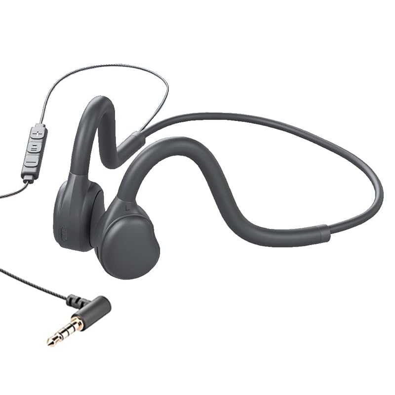 

[Latest model] Earphone wired 3.5mm jack open year earphones ear hook type with microphone Volume adjustment don t cover your ears Listen while using