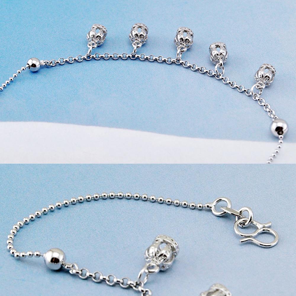 Frauen Mode 100 % 925 Silber Krone Anhänger Fußkettchen Bein Armbänder Fußkettchen Sommer Auf Die Bein Zubehör Schmuck