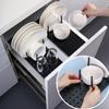 Adjustable Kitchen Shelf Organizer Drawer Organizer Tray Bowl Pot Storage Holder Dish Drying Rack
