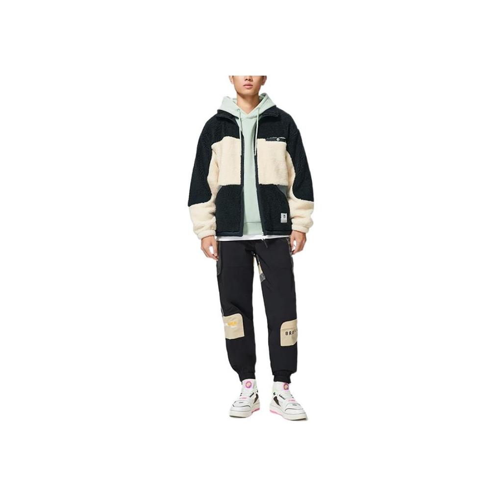 Li-Ning Badfive Fleece-Lined Thermal Lock Warm Sports Jacket Men Jacket White AFDSA71-3