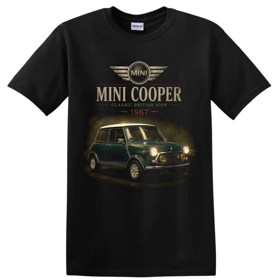 Mini Cooper 1967 Auto Britannica Classica Vintage Retro Grafica Maglietta T-shirt da Collezionista
