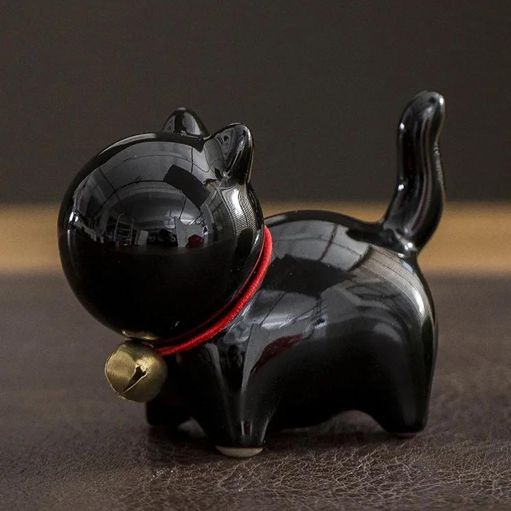 Animal de Companie de Ceai Ornamente Ceramice Pictate cu Aur Accesorii Boutique pentru Masă de Ceai Pisoi Ceramică Creativă Ornament Pisoi Drăguț Animal