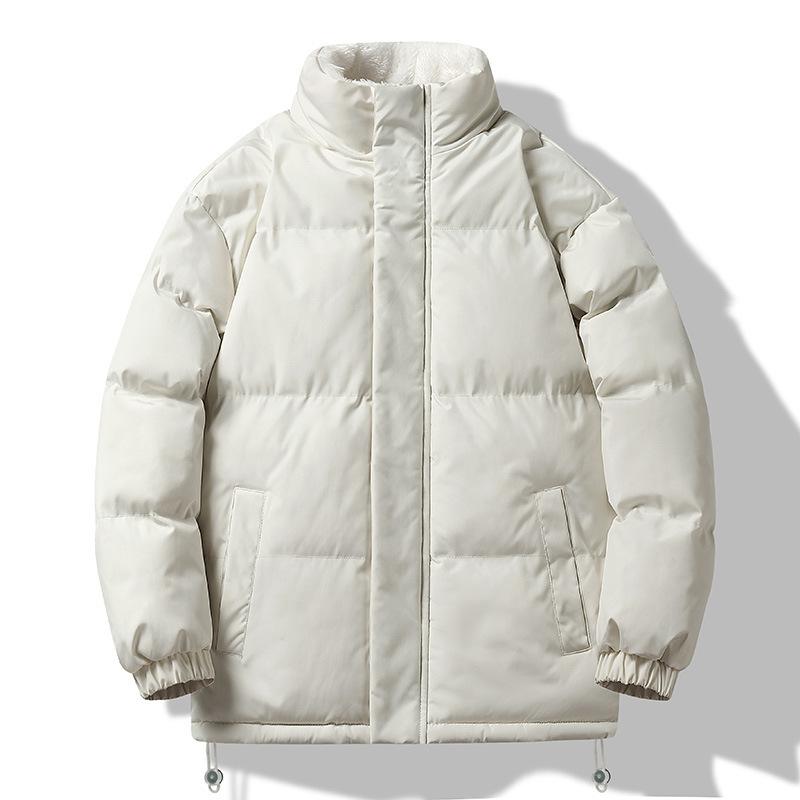 Casual Men's Cotton Jacket Solid Color Loose Winter Daily Warm